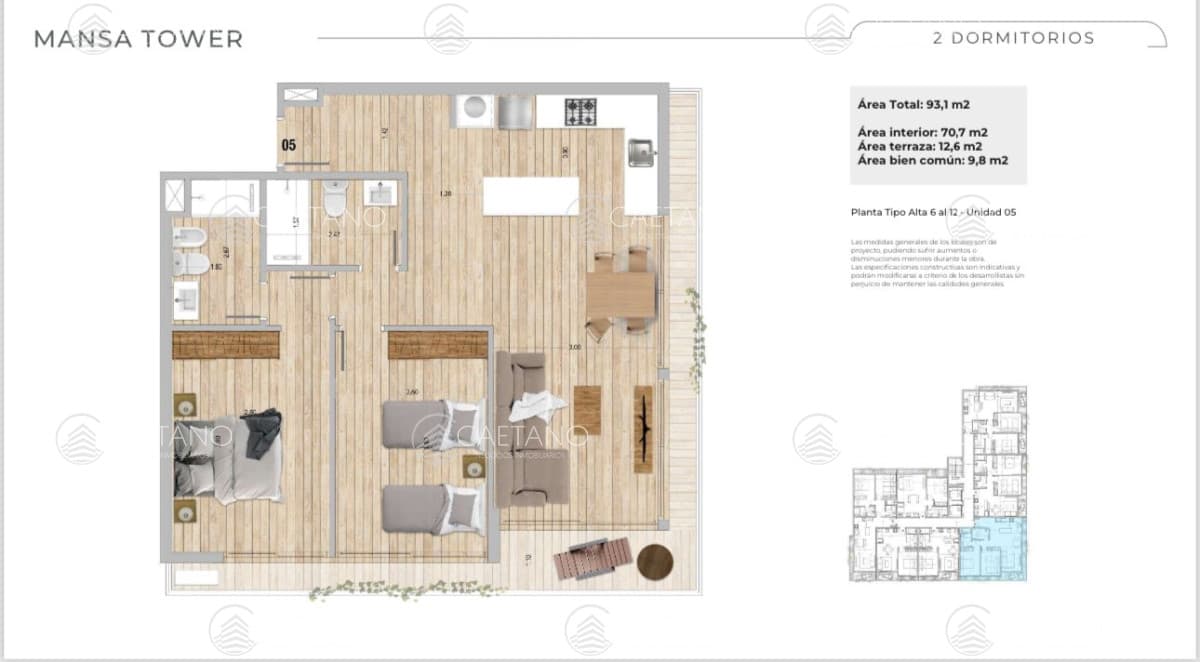 Venta Departamento en Pozo - 2 Dormitorio 2 Baños + terraza - Roosevelt — foto 2