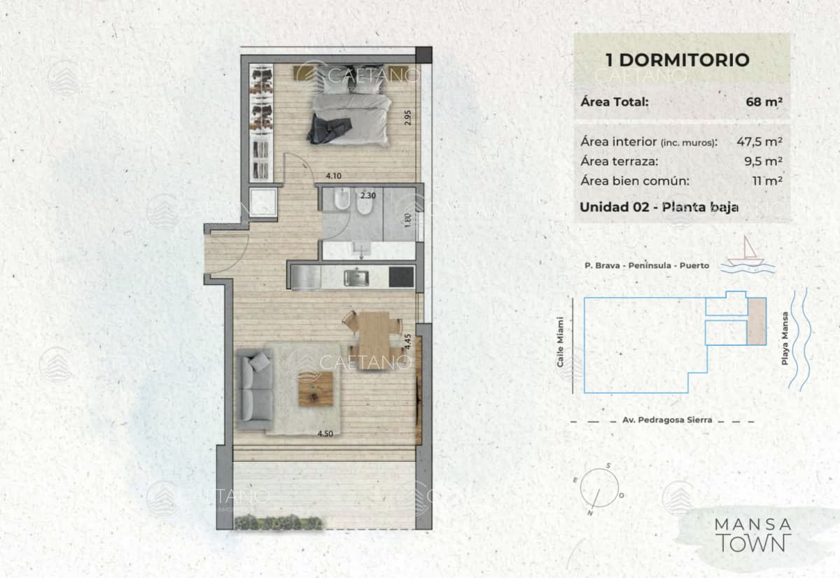 Venta apartamento 1 dormitorio. Playa mansa, Punta del Este — foto 2