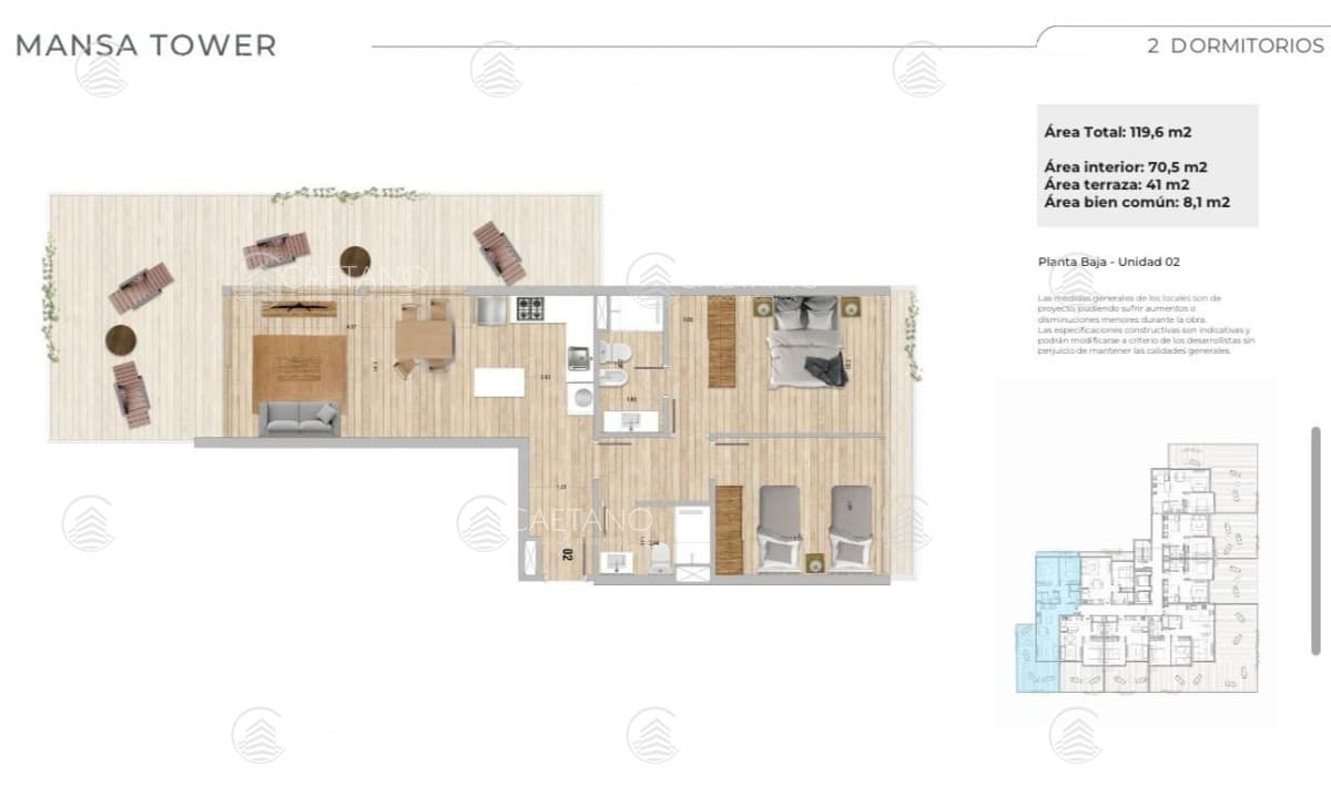 Venta Departamento en Pozo - 2 Dormitorio 2 Baños + terraza - Roosevelt — foto 2