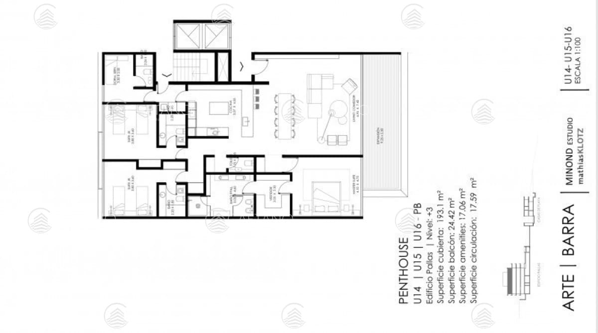 Venta apartamento 3 dormitorios más dependencia La Barra Punta del Este — foto 3