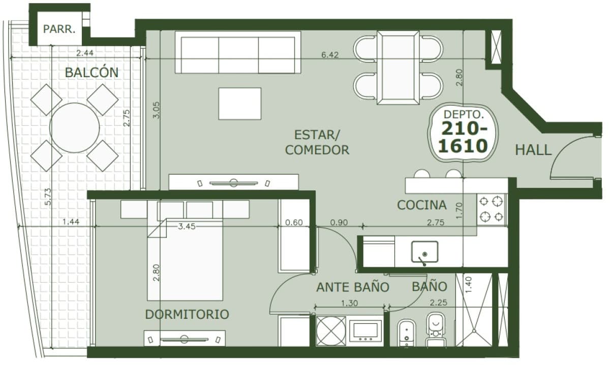 Apartamento en venta 1 dormitorio Punta del Este